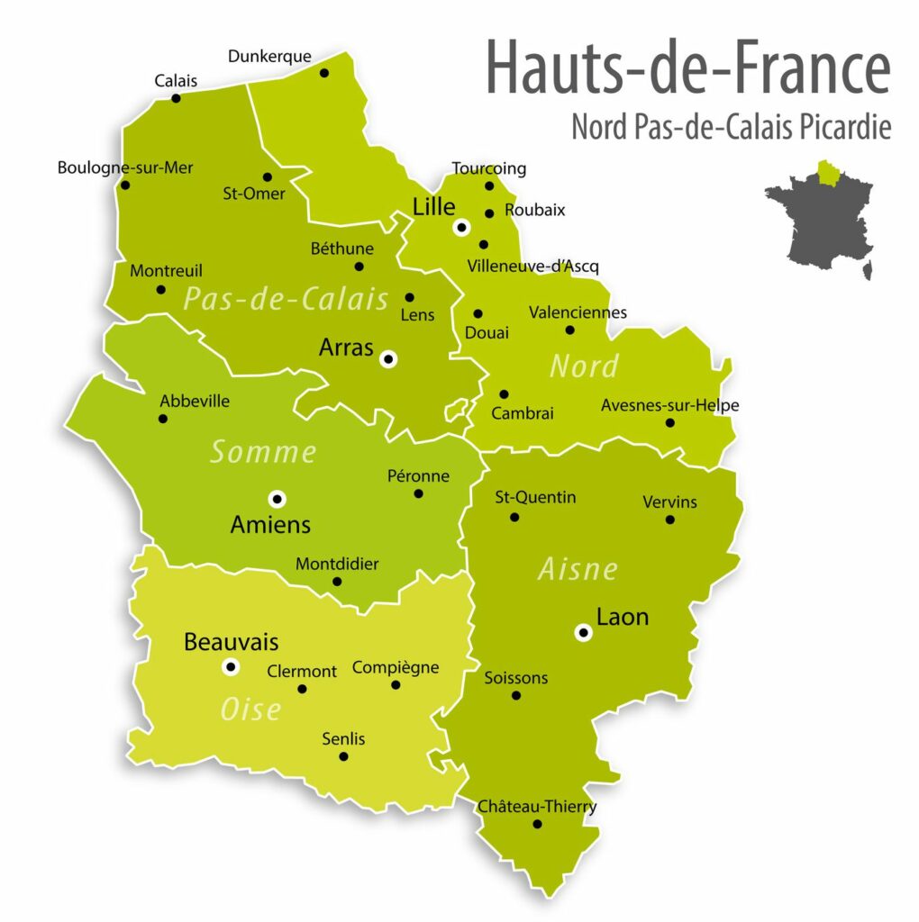 Carte des 15 boutiques partenaires FlipLab en Hauts-de-France
